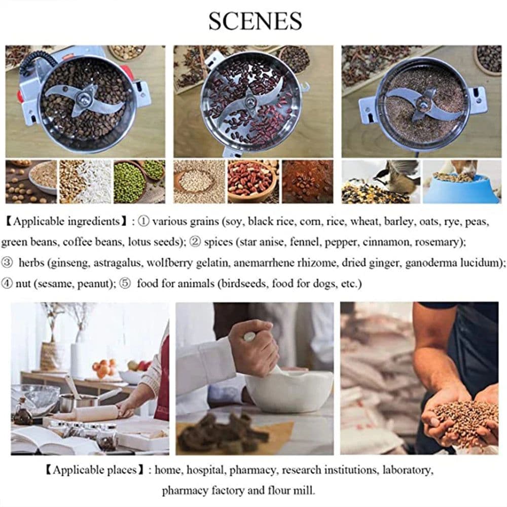 image-800G Spice Grinder Grain Herb Spices Mill Coffee Grinder Machine Swing Type Grains Grinder Medicine Wheat Mixer Dry Food Grinder