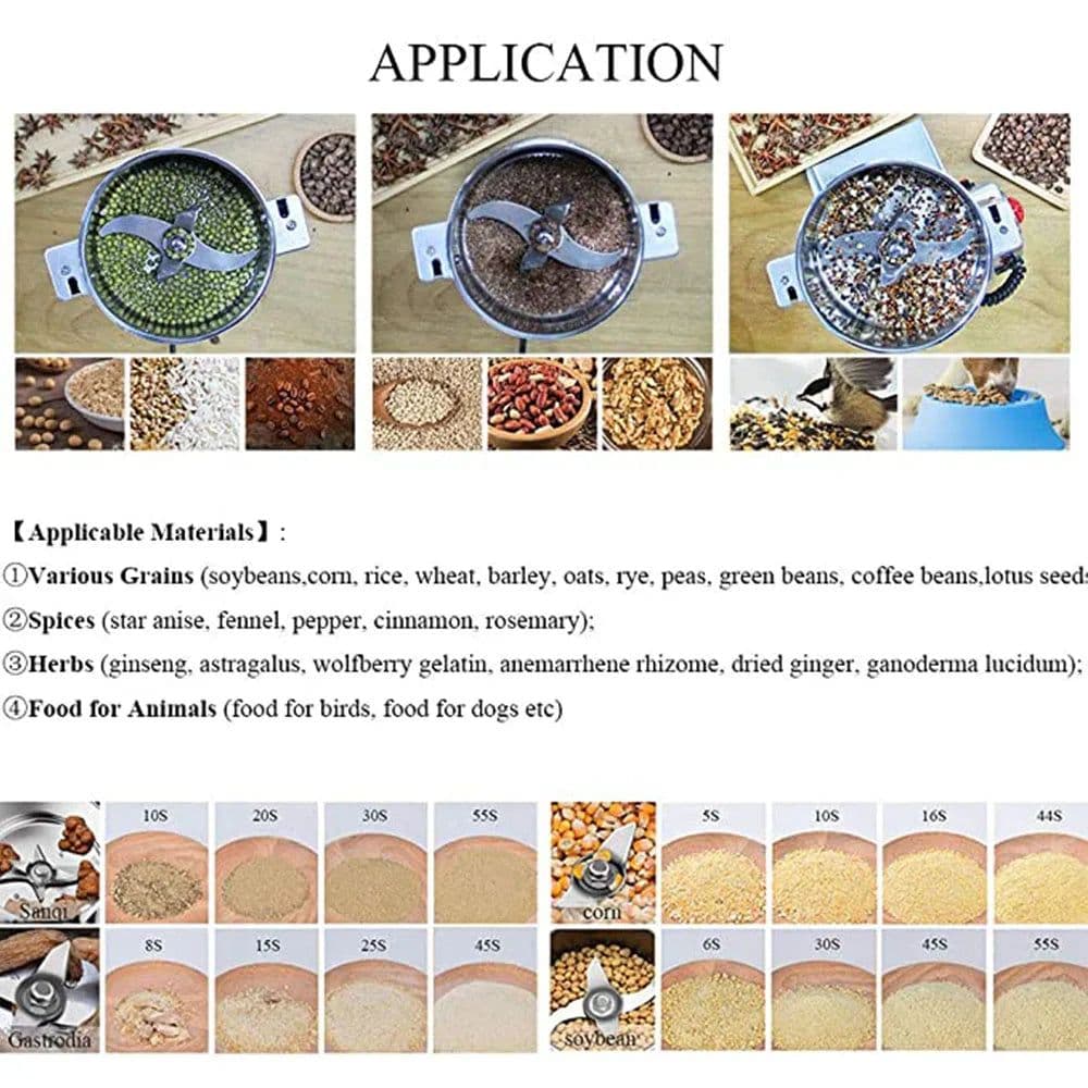 image-800G Spice Grinder Grain Herb Spices Mill Coffee Grinder Machine Swing Type Grains Grinder Medicine Wheat Mixer Dry Food Grinder