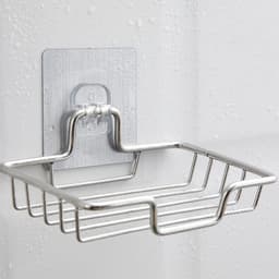 image-Soap Rack Wall Mounted Soap Holder Stainless Steel Soap Sponge Dish Bathroom Accessories Soap Dishes Self Adhesive
