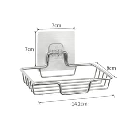 image-Soap Rack Wall Mounted Soap Holder Stainless Steel Soap Sponge Dish Bathroom Accessories Soap Dishes Self Adhesive