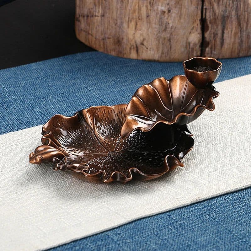 image-Leaf Tower Incense Ceramic Burner Fragrance Holder Backflow Censer Creative Aromatherapy Smoke Reflux Incense Stick Incense 1PC