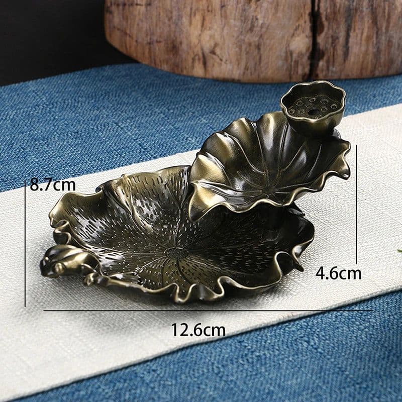 image-Leaf Tower Incense Ceramic Burner Fragrance Holder Backflow Censer Creative Aromatherapy Smoke Reflux Incense Stick Incense 1PC