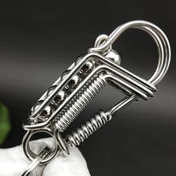 image-Stainless Steel Handicraft Key Buckle Hanging Pendant Matte Color Bead Trinket Car Keyring Creative Lovers Gift Small Decoration