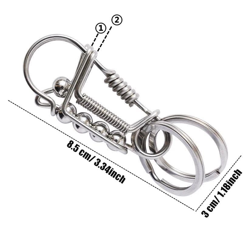image-Stainless Steel Handicraft Key Buckle Hanging Pendant Matte Color Bead Trinket Car Keyring Creative Lovers Gift Small Decoration