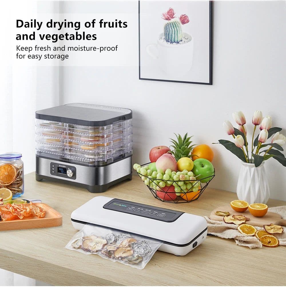 image-BioloMix BPA FREE 5 Trays Food Dryer Dehydrator with Digital Timer and Temperature Control for Fruit Vegetable Meat Beef Jerky