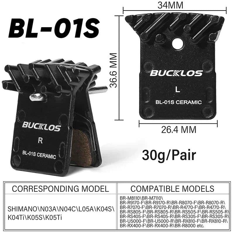 image-BUCKLOS Bike Hydraulic Disc Brake Pads Ceramic MTB Brake Pad fit Shimano L05A N03A N04C Road Mountain Bicycle Brake Pads