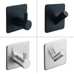 image-Black Robe Hook Wall Hook Towel Hook for Bathroom Stainless Steel Coat Hook Rustproof Hook Hanger for Kitchen Hardware SUS304