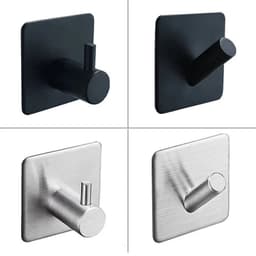 image-Black Robe Hook Wall Hook Towel Hook for Bathroom Stainless Steel Coat Hook Rustproof Hook Hanger for Kitchen Hardware SUS304
