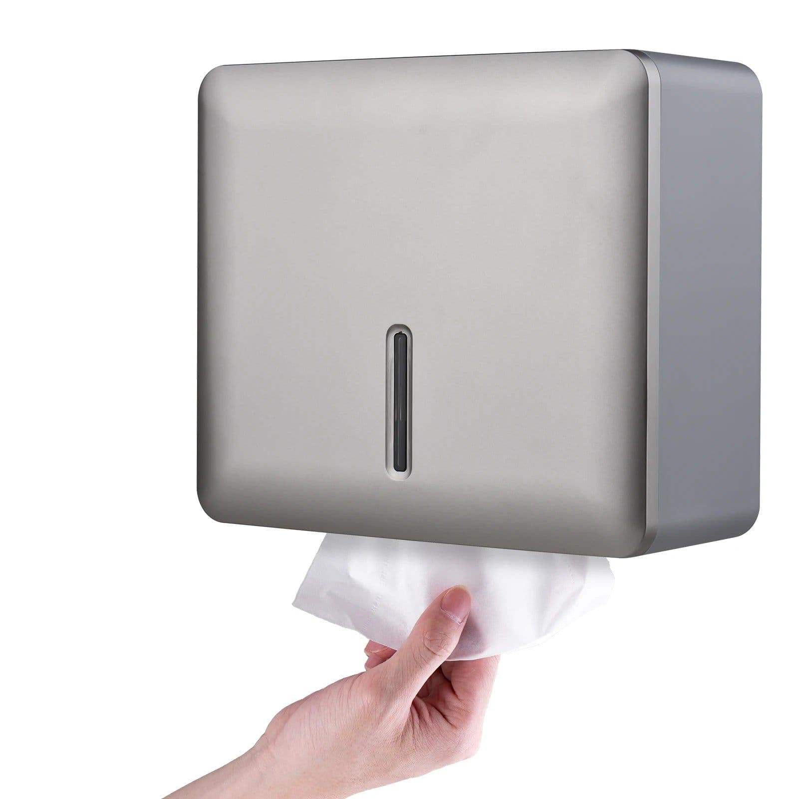 image-Bathroom Tissue Dispenser Wall-mounted Paper Towel Holder Punch Free Hand Towel Dispenser for Kitchen Toilet Paper Holder