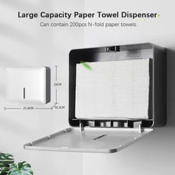 image-Bathroom Tissue Dispenser Wall-mounted Paper Towel Holder Punch Free Hand Towel Dispenser for Kitchen Toilet Paper Holder