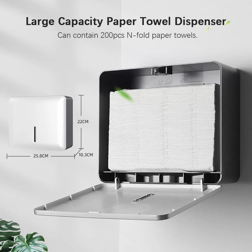 image-Bathroom Tissue Dispenser Wall-mounted Paper Towel Holder Punch Free Hand Towel Dispenser for Kitchen Toilet Paper Holder