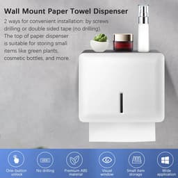 image-Bathroom Tissue Dispenser Wall-mounted Paper Towel Holder Punch Free Hand Towel Dispenser for Kitchen Toilet Paper Holder