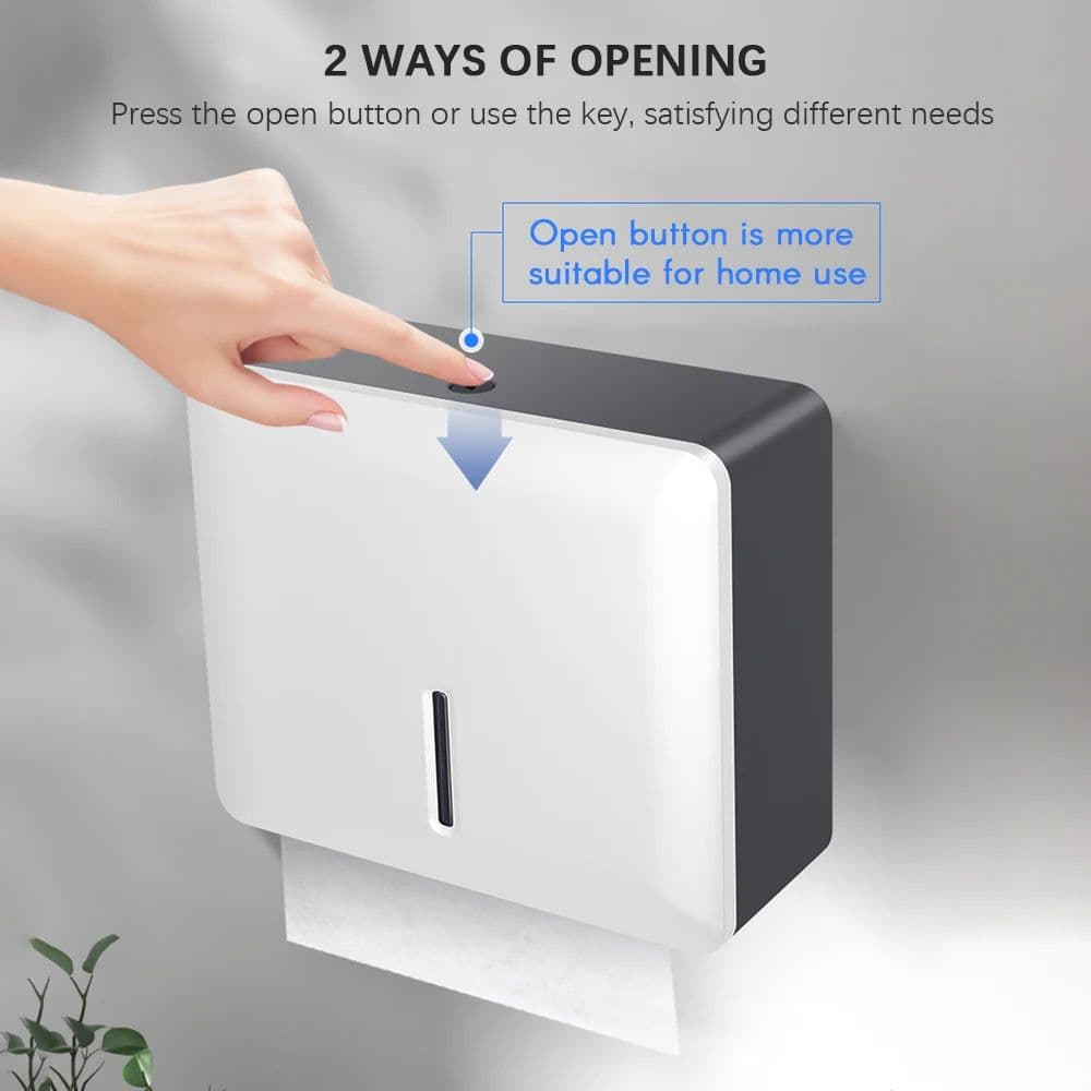 image-Bathroom Tissue Dispenser Wall-mounted Paper Towel Holder Punch Free Hand Towel Dispenser for Kitchen Toilet Paper Holder