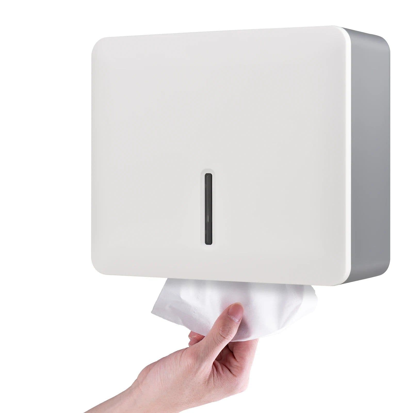 image-Bathroom Tissue Dispenser Wall-mounted Paper Towel Holder Punch Free Hand Towel Dispenser for Kitchen Toilet Paper Holder