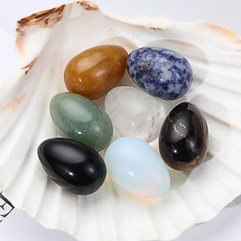 image-Natural Crystal Stone Egg Polished Agate Quartz Obsidian Minerale Jewelry Transfer Home Decoration Healing Craft DIY Gift Toy