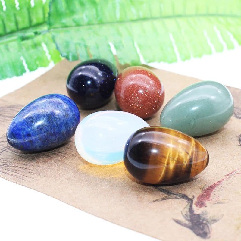 image-Natural Crystal Stone Egg Polished Agate Quartz Obsidian Minerale Jewelry Transfer Home Decoration Healing Craft DIY Gift Toy