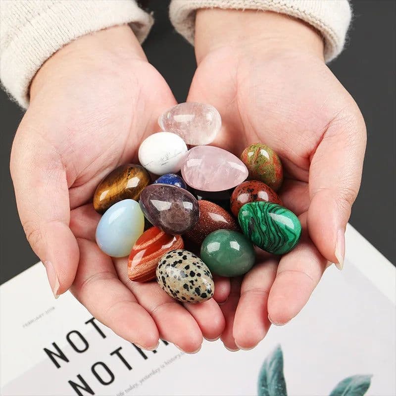 image-Natural Crystal Stone Egg Polished Agate Quartz Obsidian Minerale Jewelry Transfer Home Decoration Healing Craft DIY Gift Toy