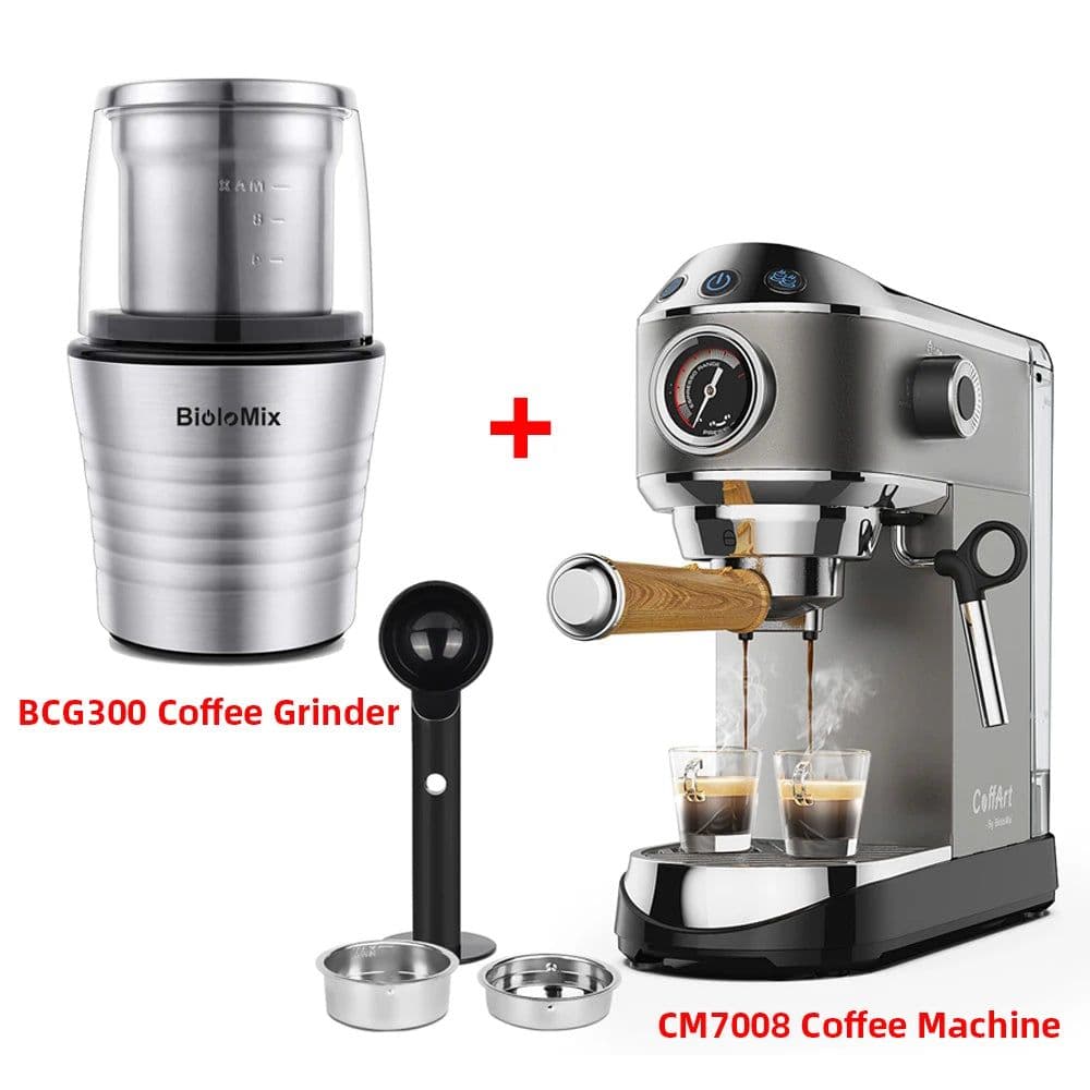 image-BioloMix 20 Bar Semi Automatic Coffee Machine, with Milk Steam Frother Wand,for Espresso,Cappuccino,Latte and Mocha