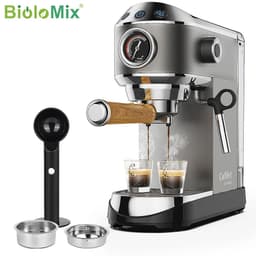 image-BioloMix 20 Bar Semi Automatic Coffee Machine, with Milk Steam Frother Wand,for Espresso,Cappuccino,Latte and Mocha