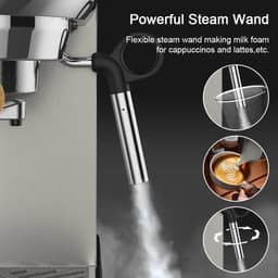 image-BioloMix 20 Bar Semi Automatic Coffee Machine, with Milk Steam Frother Wand,for Espresso,Cappuccino,Latte and Mocha