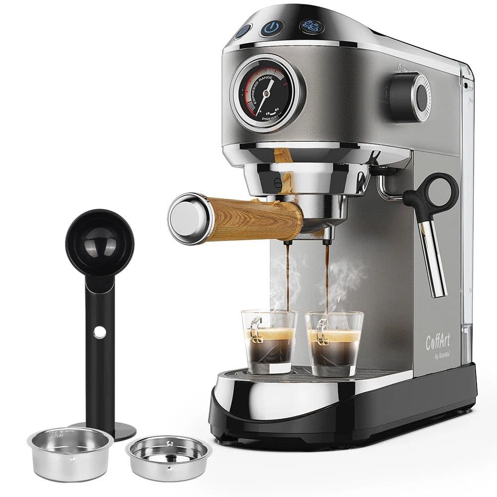 image-BioloMix 20 Bar Semi Automatic Coffee Machine, with Milk Steam Frother Wand,for Espresso,Cappuccino,Latte and Mocha