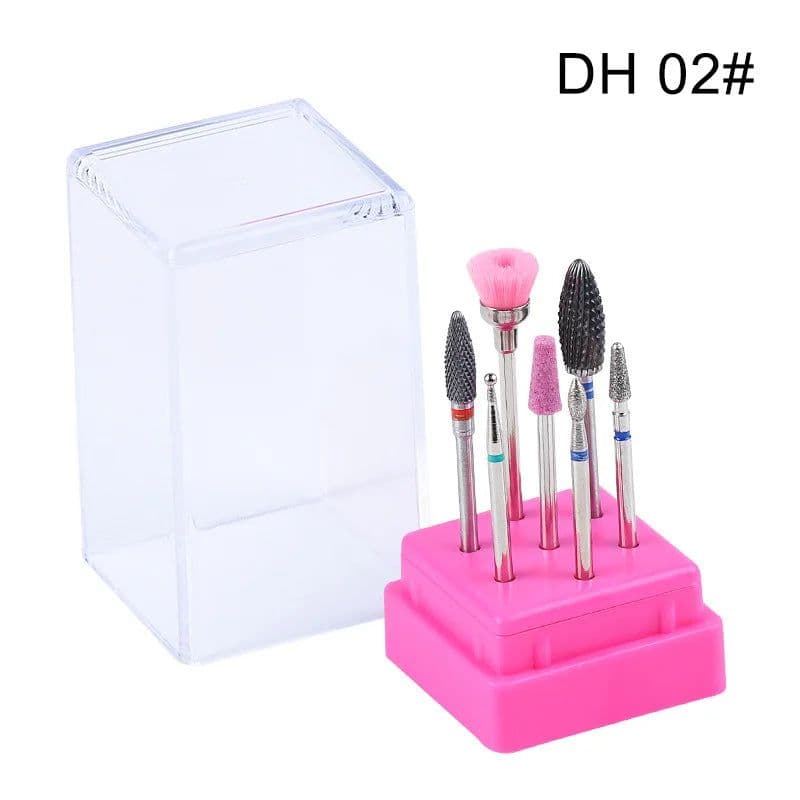 image-Combined Milling Cutters Set For Manicure , Ceramic Nail Drill Bits Kit Electric Removing Gel Polishing Tools