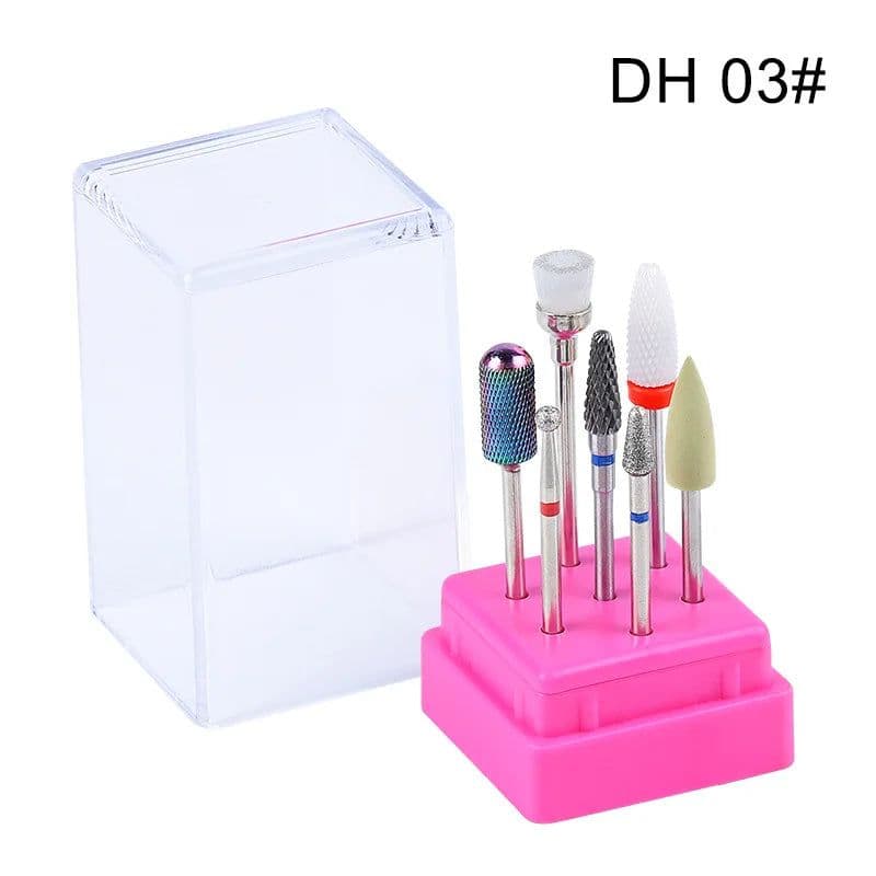 image-Combined Milling Cutters Set For Manicure , Ceramic Nail Drill Bits Kit Electric Removing Gel Polishing Tools