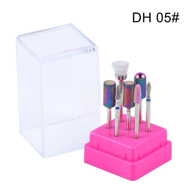 image-Combined Milling Cutters Set For Manicure , Ceramic Nail Drill Bits Kit Electric Removing Gel Polishing Tools