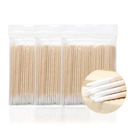 image-300pcs Disposable Ultra-small Cotton Swab Lint Free Micro Brushes Wood Cotton Buds Swabs Eyelash Extension Glue Removing Tools