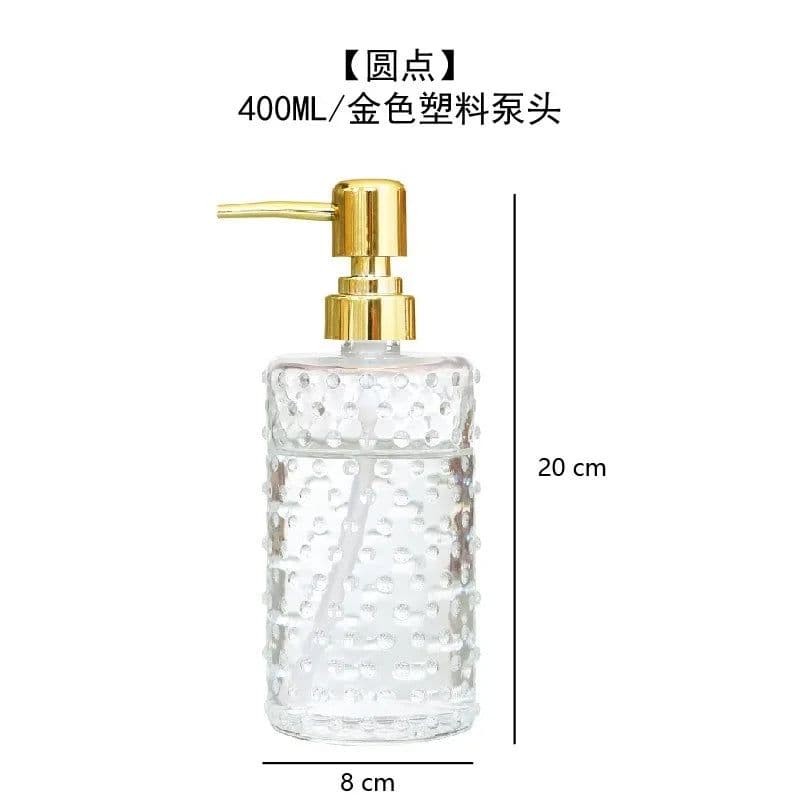 image-Transparent Glass Lotion Bottle Hand Sanitizer Bottle Shampoo Bottles Shower Gel Bottles Bathroom Accessories Soap Dispenser
