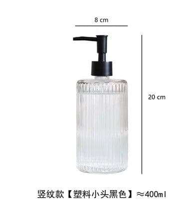 image-Transparent Glass Lotion Bottle Hand Sanitizer Bottle Shampoo Bottles Shower Gel Bottles Bathroom Accessories Soap Dispenser