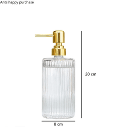 image-Transparent Glass Lotion Bottle Hand Sanitizer Bottle Shampoo Bottles Shower Gel Bottles Bathroom Accessories Soap Dispenser