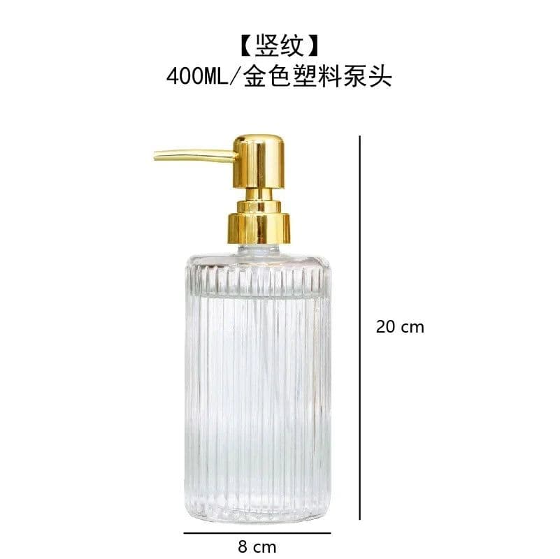image-Transparent Glass Lotion Bottle Hand Sanitizer Bottle Shampoo Bottles Shower Gel Bottles Bathroom Accessories Soap Dispenser