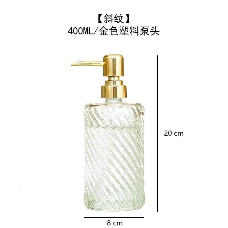 image-Transparent Glass Lotion Bottle Hand Sanitizer Bottle Shampoo Bottles Shower Gel Bottles Bathroom Accessories Soap Dispenser
