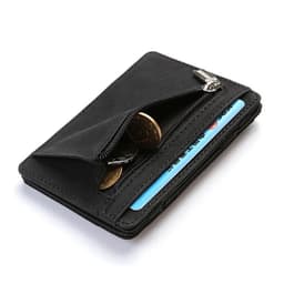 image-New Slim Men Male PU Leather Mini Small Magic Wallets Ultra Thin Zipper Coin Purse Pouch Plastic Credit Bank Card Case Holder