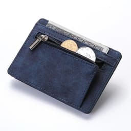 image-New Slim Men Male PU Leather Mini Small Magic Wallets Ultra Thin Zipper Coin Purse Pouch Plastic Credit Bank Card Case Holder