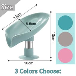 image-Suction Cup Soap dish For bathroom Shower Portable Leaf Soap Holder Plastic Sponge Tray For Kitchen Bathroom accessories