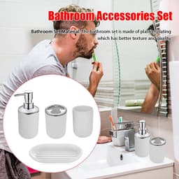 image-4pcs Bathroom Toothbrush Holder Soap Dish Tumbler Mouthwash Cup Liquid Press Bottle Set Home Bathroom Wash Supplies Accessories