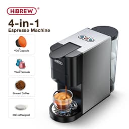 image-HiBREW Coffee Machine 4in1 Multiple Capsule Espresso Dolce Milk&Nespresso&ESE Pod&Powder Coffee Maker Stainless Metal Outook H3