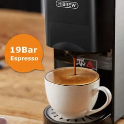 image-HiBREW Coffee Machine 4in1 Multiple Capsule Espresso Dolce Milk&Nespresso&ESE Pod&Powder Coffee Maker Stainless Metal Outook H3
