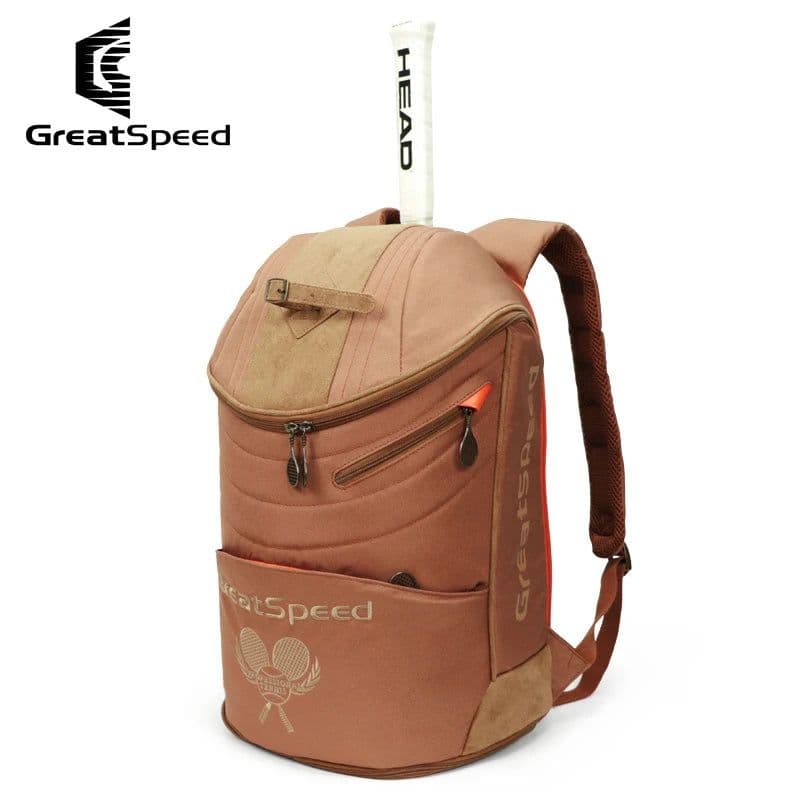 image-Unisex Portable GreatSpeed Tennis Backpack Limited Edition Khaki Polyester Badminton Squash Padel Storage Bag Gym Sport Backpack