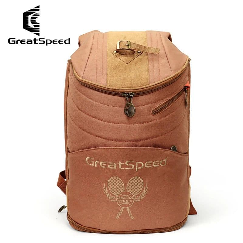 image-Unisex Portable GreatSpeed Tennis Backpack Limited Edition Khaki Polyester Badminton Squash Padel Storage Bag Gym Sport Backpack