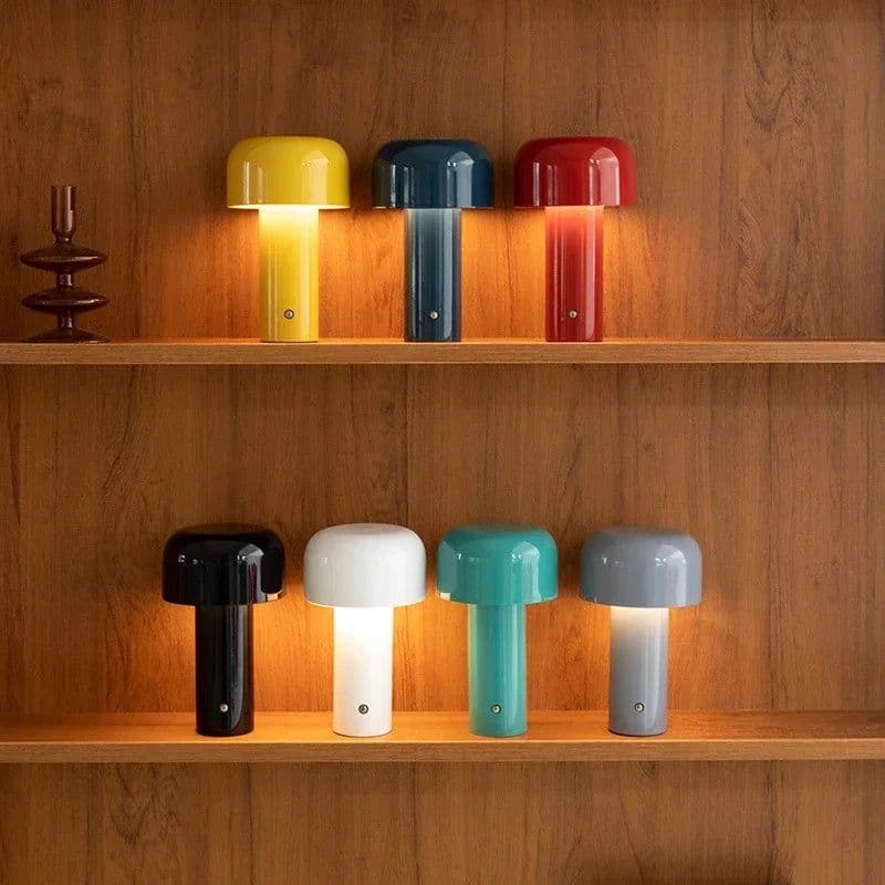 image-Mushroom Lamp Charging Touch Desk Coffee Bar, Hotel Bedroom Decoration, Nordic Creative Atmosphere, Small Night Light
