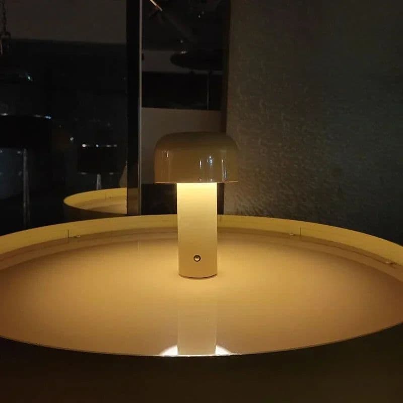 image-Mushroom Lamp Charging Touch Desk Coffee Bar, Hotel Bedroom Decoration, Nordic Creative Atmosphere, Small Night Light