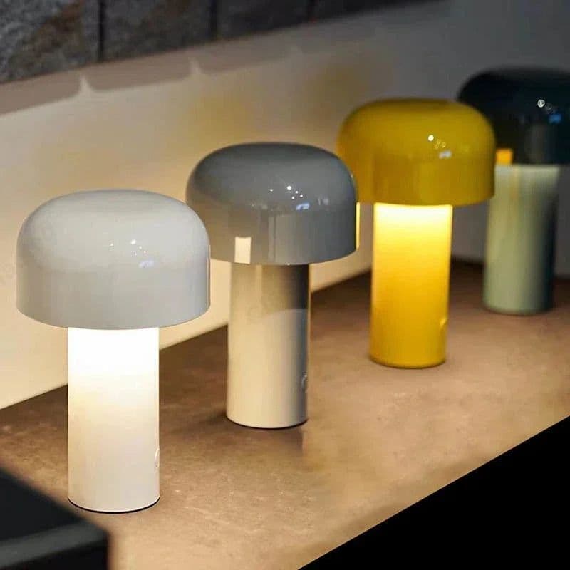 image-Mushroom Lamp Charging Touch Desk Coffee Bar, Hotel Bedroom Decoration, Nordic Creative Atmosphere, Small Night Light