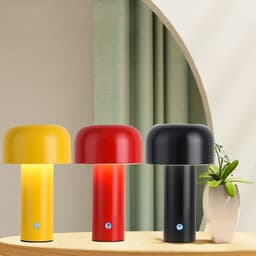 image-Mushroom Lamp Charging Touch Desk Coffee Bar, Hotel Bedroom Decoration, Nordic Creative Atmosphere, Small Night Light