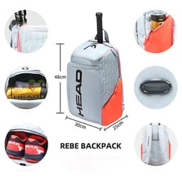 image-Head Tennis Backpack Team Multi-functional Sports Badminton Racket Bag For 1-2 Pcs Padel With Shoes Bag