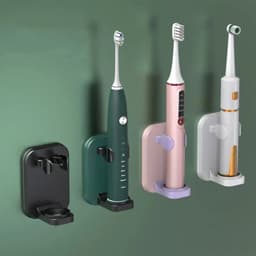 image-Toothbrush Stand Rack Organizer Electric Toothbrush Wall-Mounted Holder Space Saving No Punching Bathroom Accessories