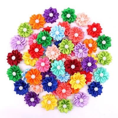 image-20PCS Cute Handmade Small Puppy Dog Hair Bows Pet Dog Hair Accessories Flower Bows Dog Grooming Bows for Small Dogs Pet Products