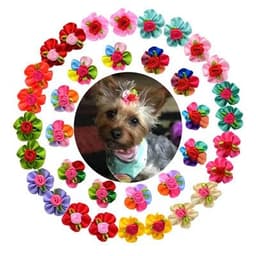 image-20PCS Cute Handmade Small Puppy Dog Hair Bows Pet Dog Hair Accessories Flower Bows Dog Grooming Bows for Small Dogs Pet Products